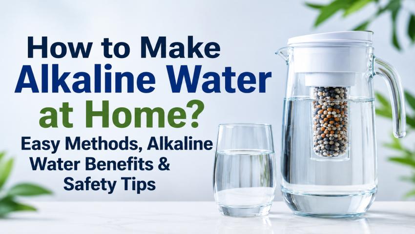 Alkaline water benefits for digestion prepared naturally with lemon slices at home